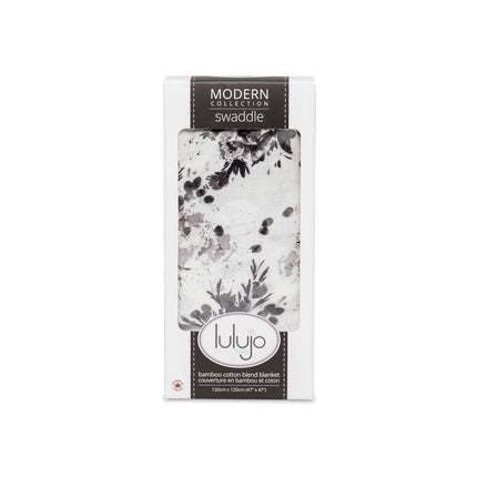 Lulujo Hydrofiele Doek Black Foral 120x120cm koop je bij Babywinkel