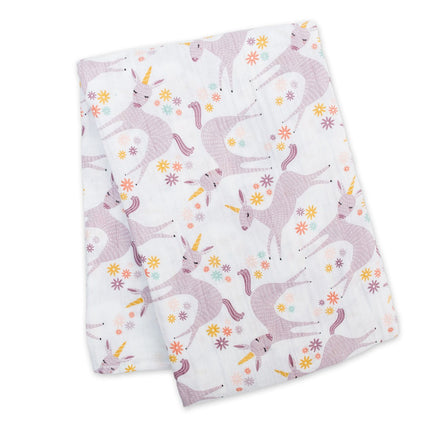 Lulujo Hydrofiele Doek Modern Unicorn Katoen 120x120cm koop je bij Babywinkel