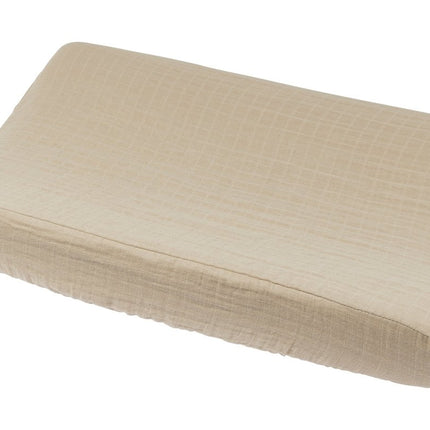 Meyco Baby Uni Aankleedkussenhoes Pre - Washed Hydrofiel Sand 50X70Cm koop je bij Babywinkel