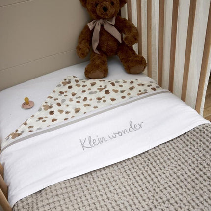 Meyco Baby Wafel Teddy Ledikant Deken Greige 100x150cm koop je bij Babywinkel