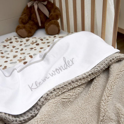Meyco Baby Wafel Teddy Ledikant Deken Greige 100x150cm koop je bij Babywinkel