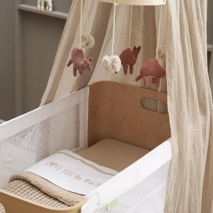 Meyco Baby Wafel Teddy Wiegdeken Sand 75x100cm koop je bij Babywinkel