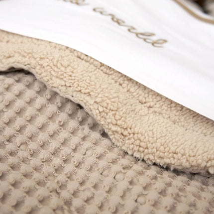 Meyco Baby Wafel Teddy Wiegdeken Sand 75x100cm koop je bij Babywinkel