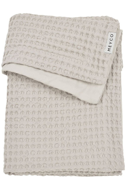 Meyco Baby Waffle Cotton Ledikant Deken Greige 100x150cm koop je bij Babywinkel