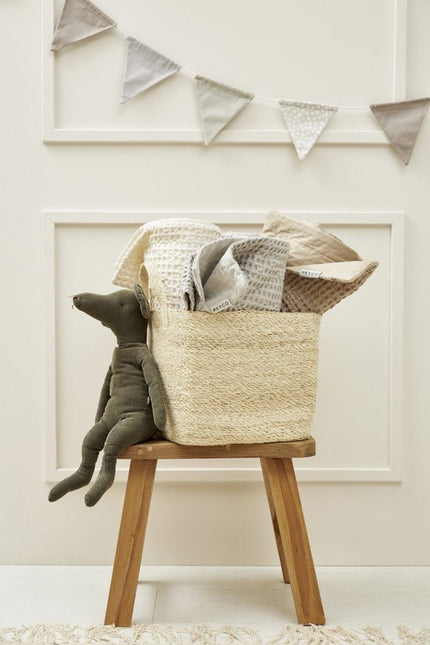 Meyco Baby Waffle Cotton Ledikant Deken Greige 100x150cm koop je bij Babywinkel