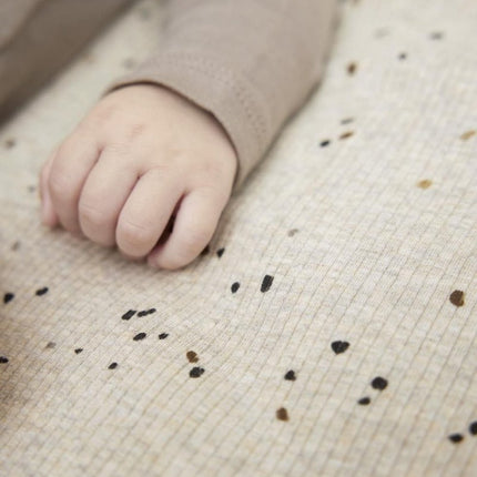 Meyco Boxkleed Rib Mini Spot Sand Melange 80X100cm koop je bij Babywinkel