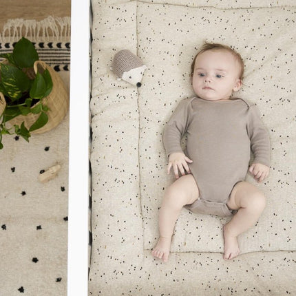 Meyco Boxkleed Rib Mini Spot Sand Melange 80X100cm koop je bij Babywinkel
