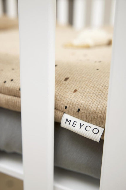 Meyco Boxkleed Rib Mini Spot Toffee Melange 80X100cm koop je bij Babywinkel