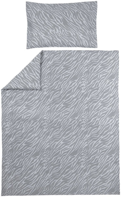Meyco Dekbedovertrek En Kussensloop Zebra Grijs 100x135cm koop je bij Babywinkel