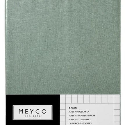 Meyco Hoeslaken Jersey Stone Green 60x120cm 2st koop je bij Babywinkel