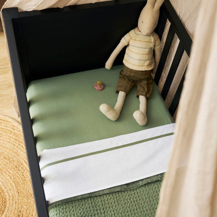 Meyco Hoeslaken Ledikant 2St Olive Green 60X120cm koop je bij Babywinkel