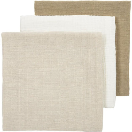 Meyco Hydrofiele Doek 3 - Pack Offwhite/Soft Sand/Taupe 70X70cm koop je bij Babywinkel