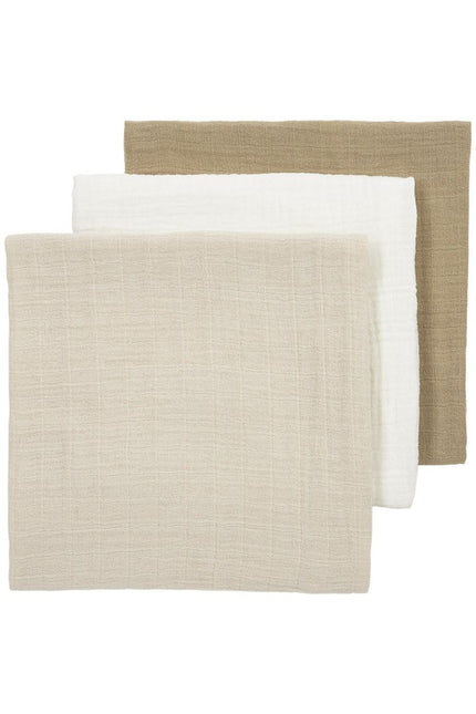 Meyco Hydrofiele Doek 3 - Pack Offwhite/Soft Sand/Taupe 70X70cm koop je bij Babywinkel