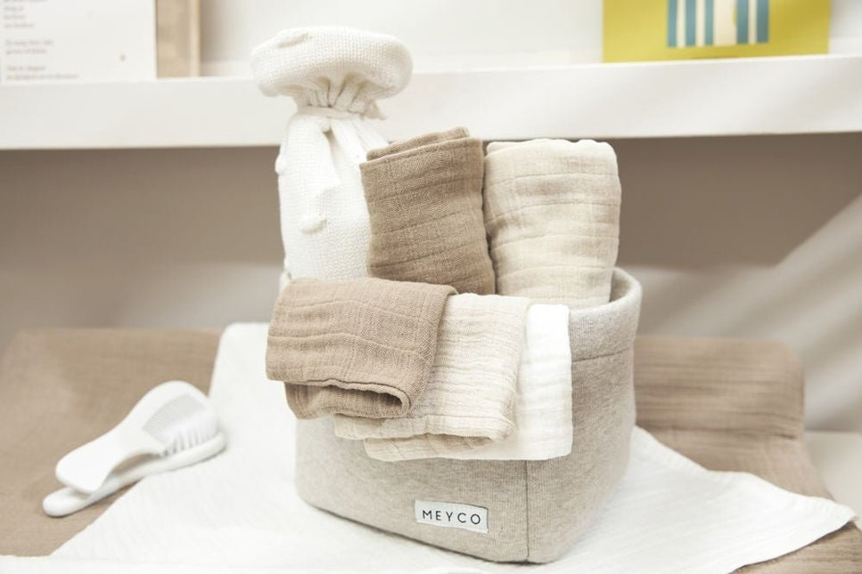 Meyco Hydrofiele Doek 3 - Pack Offwhite/Soft Sand/Taupe 70X70cm koop je bij Babywinkel