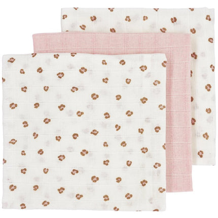 Meyco Hydrofiele Doek 3St Mini Panther Soft Pink koop je bij Babywinkel