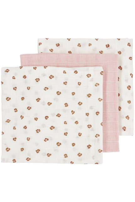 Meyco Hydrofiele Doek 3St Mini Panther Soft Pink koop je bij Babywinkel