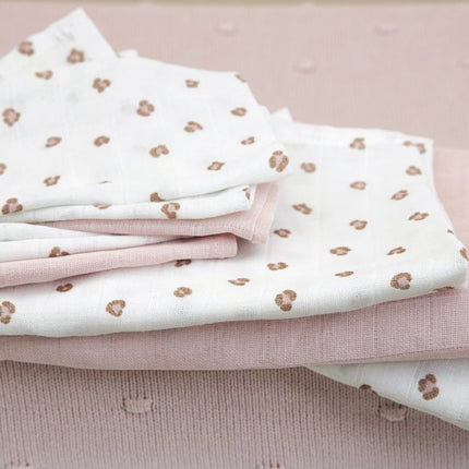 Meyco Hydrofiele Doek 3St Mini Panther Soft Pink koop je bij Babywinkel