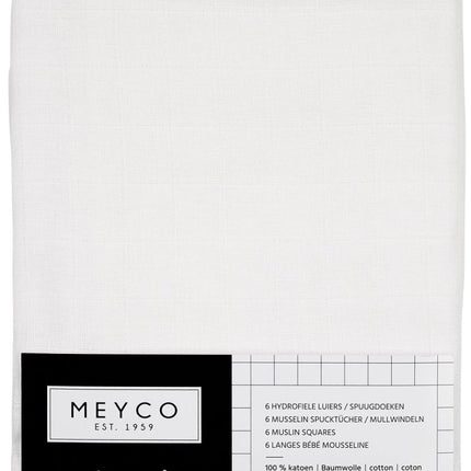 Meyco Hydrofiele Doek 6St Wit koop je bij Babywinkel