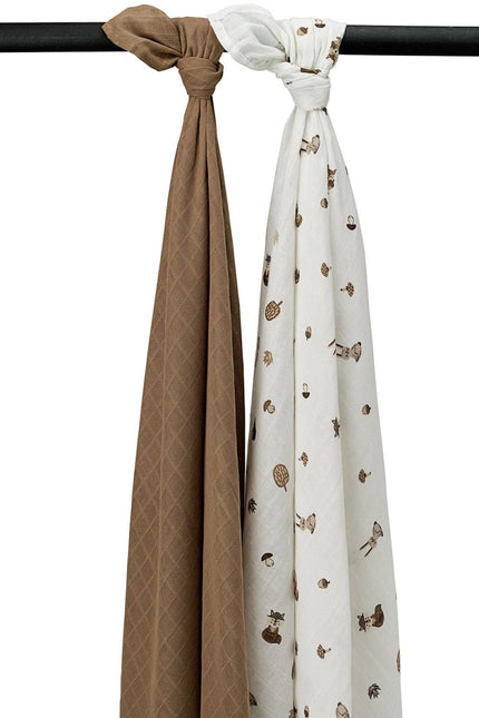 Meyco Hydrofiele Doek Animals 2 - Pack Toffee 120X120cm koop je bij Babywinkel