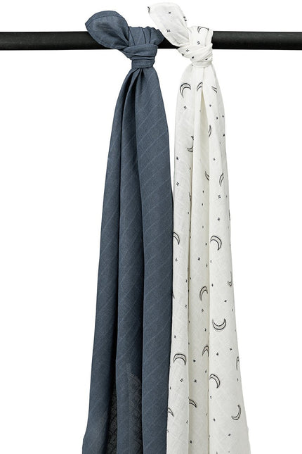 Meyco Hydrofiele Doek Moon 2 - Pack Indigo 120X120cm koop je bij Babywinkel
