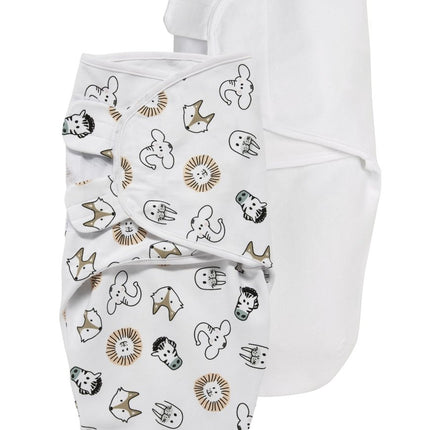Meyco Inbakerdoek Animal/Uni Wit 0 - 3 mnd 2st koop je bij Babywinkel