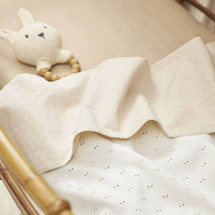 Meyco Ledikantdeken Bamboe Offwhite 100X150cm koop je bij Babywinkel