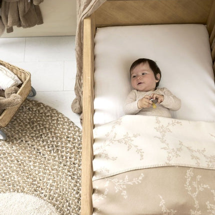 Meyco Ledikantdeken Branches Sand 100X150cm koop je bij Babywinkel