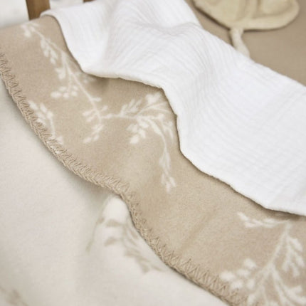 Meyco Ledikantdeken Branches Sand 100X150cm koop je bij Babywinkel