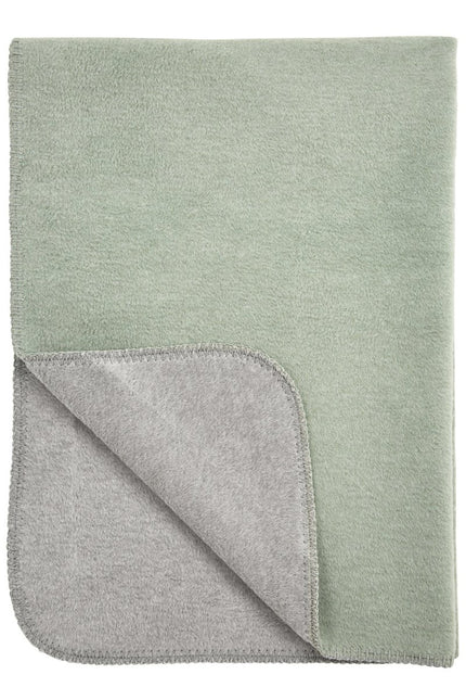 Meyco Ledikantdeken Double Face Green - Grijs koop je bij Babywinkel
