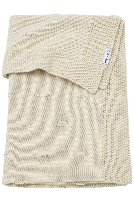 Meyco Ledikantdeken Knots Soft Sand 100X150cm koop je bij Babywinkel