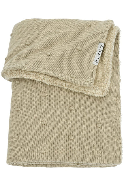 Meyco Ledikantdeken Teddy Mini Knots Sand koop je bij Babywinkel
