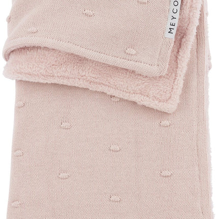 Meyco Ledikantdeken Teddy Mini Knots Soft Pink koop je bij Babywinkel