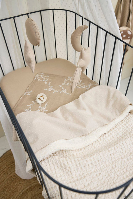 Meyco Ledikantdeken Wafel Teddy Nature 100X150cm koop je bij Babywinkel