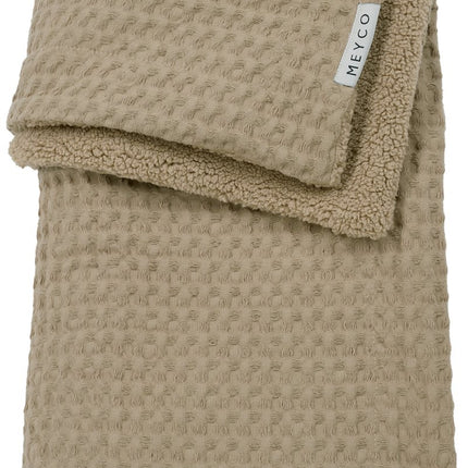 Meyco Ledikantdeken Wafel Teddy Taupe 100X150cm koop je bij Babywinkel