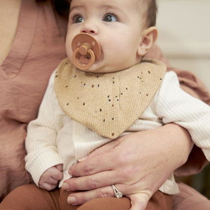 Meyco Slabbetje Rib Mini Spot 2 - Pack Toffee Melange koop je bij Babywinkel