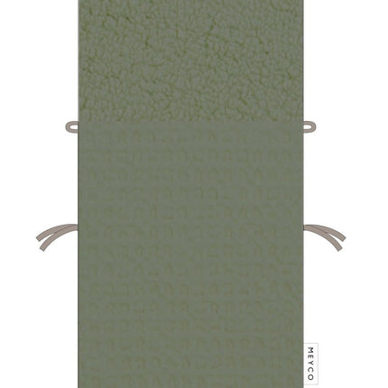 Meyco Voetenzak Wafel Teddy Olive Green 40X82cm koop je bij Babywinkel