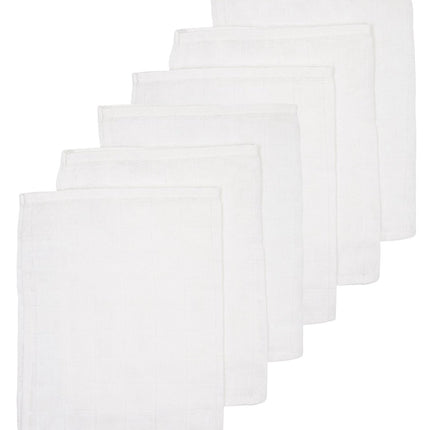 Meyco Washandje Hydrofiel White 6St 20X17cm koop je bij Babywinkel