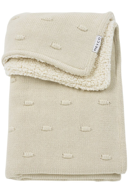 Meyco Wiegdeken Knots Teddy Soft Sand 75X100cm koop je bij Babywinkel