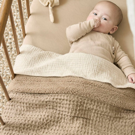 Meyco Wiegdeken Wafel Teddy Taupe 75X100cm koop je bij Babywinkel