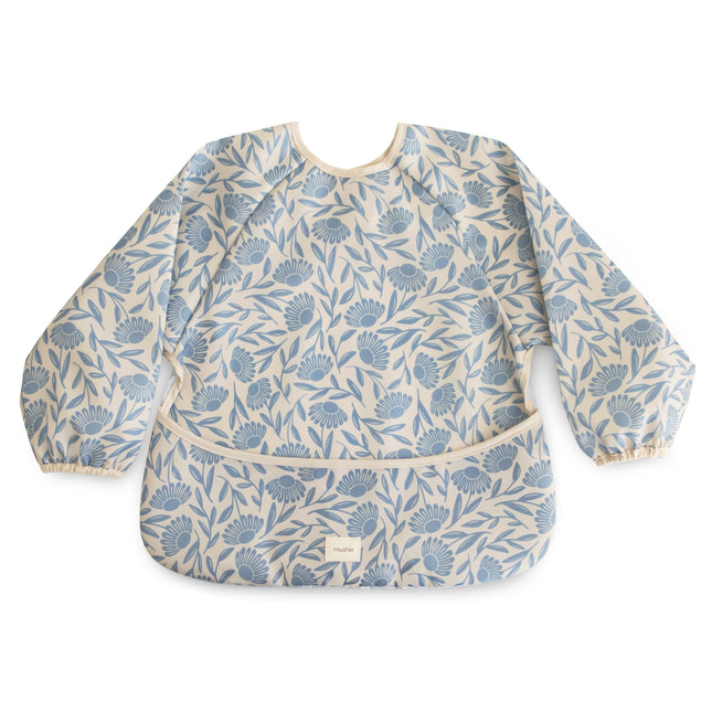 <tc>Mushie</tc> Bib blå blommor långa ärmar
