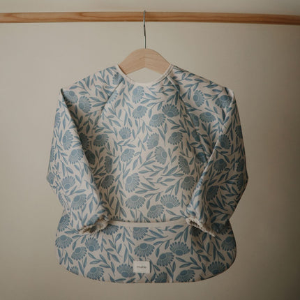 <tc>Mushie</tc> Bib blå blommor långa ärmar