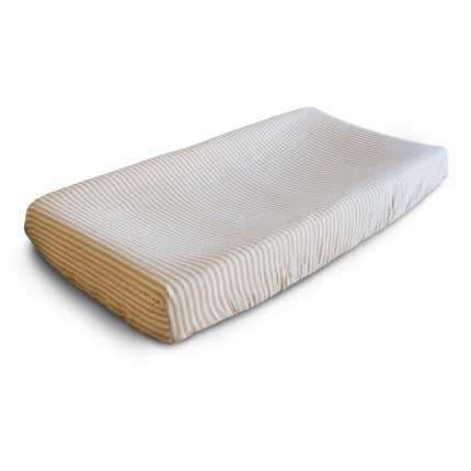 Mushie Aankleedkussenhoes Natural Stripes koop je bij Babywinkel