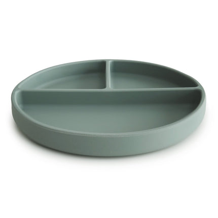 Mushie Baby Bordje Silicone Cambridge Blue koop je bij Babywinkel