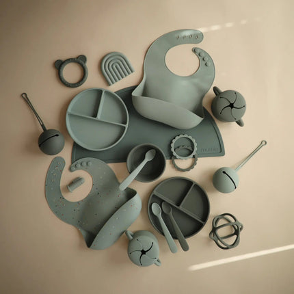 Mushie Baby Kom Siliconen Cambridge Blue koop je bij Babywinkel