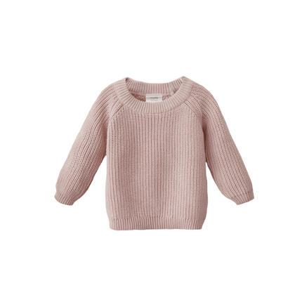 Mushie Baby Sweater Chunky Knit Blush koop je bij Babywinkel