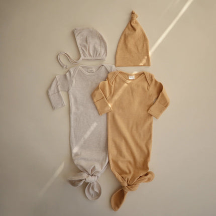 Mushie Babymutsje Mustard Melange koop je bij Babywinkel