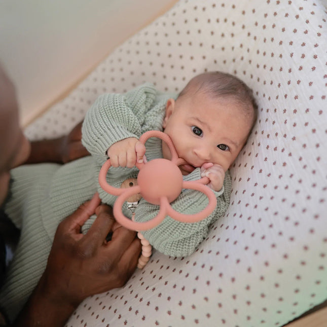 Mushie Bijtring Rammelaar Daisy koop je bij Babywinkel