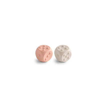 Mushie Educatief Speelgoed Dobbelstenen Blush/Shifting Sands 2st koop je bij Babywinkel