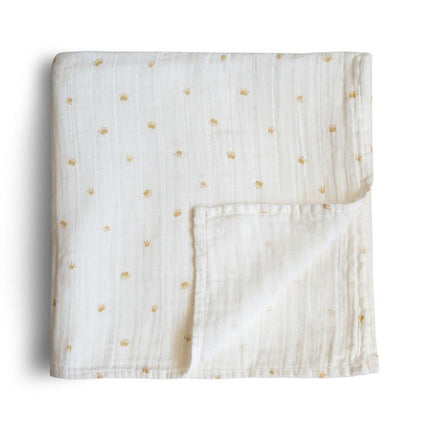 Mushie Hydrofiele Doek Crowns 120cm koop je bij Babywinkel