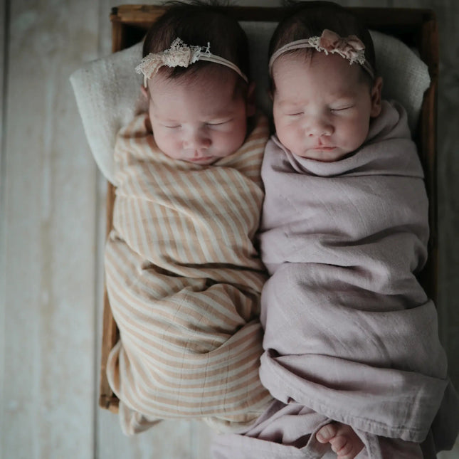 Mushie Hydrofiele Doek Soft Mauve 120cm koop je bij Babywinkel